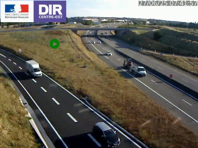 Webcam sur le contournement de Valence, sur la Nationale 7, caméra orientée vers Lyon