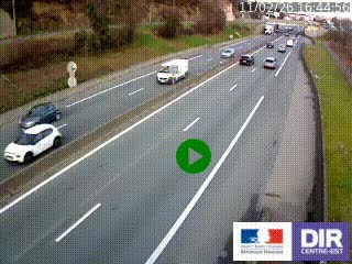 Caméra autoroutière sur l'A47 à hauteur de Givors, a proximité de Lyon. La webcam est orientée vers Lyon