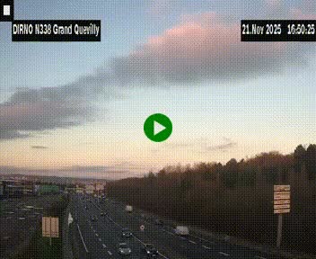 Webcam routière sur N338 à hauteur de Grand-Quevilly en périphérie de Rouen. Vue orientée vers Rouen