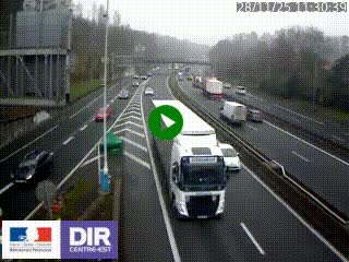 Caméra autoroute sur A6 - Valvert, près de Lyon, en direction de Paris, à hauteur de la sortie 36 Porte du Valvert