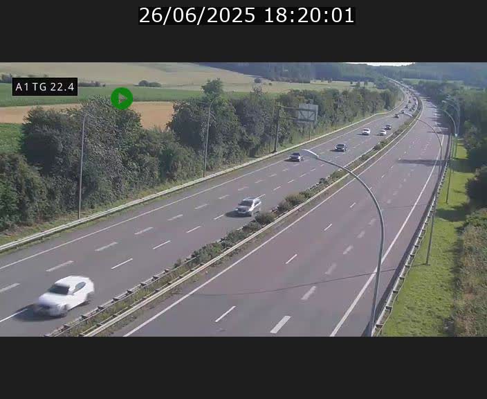 Traffic live webcam Luxembourg Flaxweiler - A1 direction Luxembourg - BK 22.4