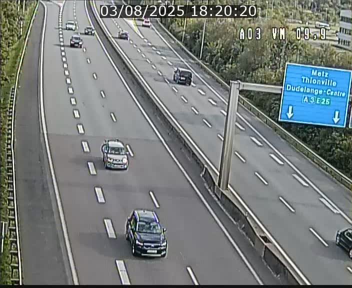 Webcam Autoroute à la Croix de Bettembourg - A3 - BK 9.9 - direction France