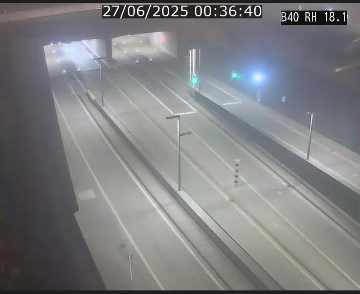 Webcam sur la route de contournement d'Esch-Belval avant le tunnel Central Gate au niveau de la porte de France et du radar fixe