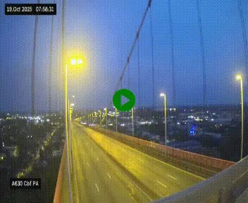 Webcam autoroute sur le périphérique de Bordeaux (A630) au nord de la ville. Caméra située sur le Pont d'Aquitaine.