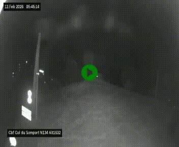 Webcam au col du Somport, côté français, sur la N134, dans les Pyrénées, en direction de l'Espagne, à 1632 mètres d'altitude
