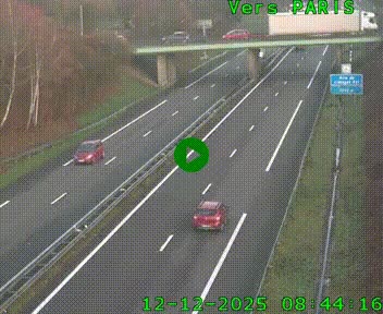 Caméra routière sur l'autoroute A20 au nord de Limoges, à la jonction avec la N520. Vue orientée vers Paris