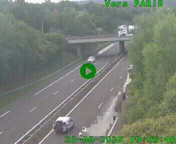 Caméra routière sur l'autoroute A20 au nord de Limoges, à la jonction avec la N520. Vue orientée vers Paris