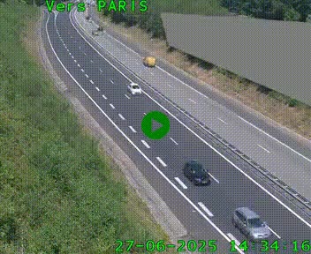 Caméra routière sur l'autoroute A20 à Saint-Pardoux-l'Ortigier, à la jonction avec l'A89. Vue orientée vers Paris