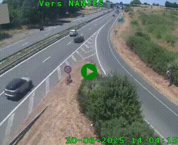 Webcam N147 au nord de Poitiers et à la jonction avec la A10