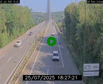 Webcam sur la N165 après le Pont de l'Iroise, à l'entrée de Brest