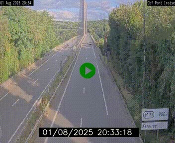 Webcam sur la N165 après le Pont de l'Iroise, à l'entrée de Brest