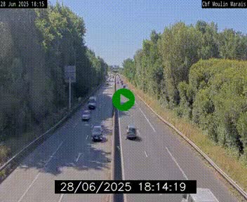 Webcam sur le périphérique de Nantes (N844) entre la Porte de Saint-Luce et la Porte d'Anjou, à l'est de la ville