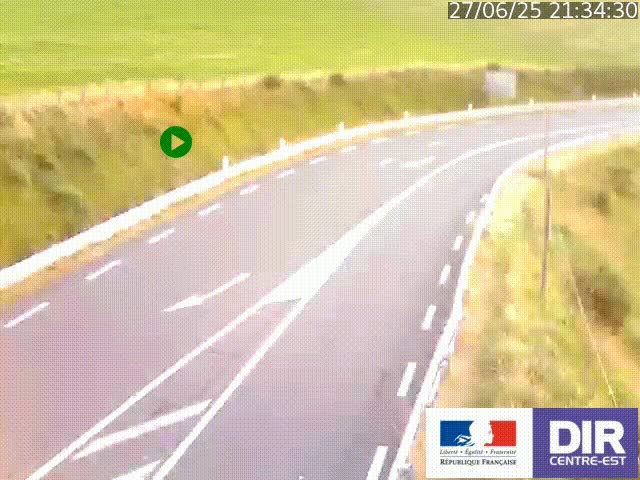 Webcam sur le col Pin Bouchain, vue orientée vers Roanne, en provenance de Lyon sur la nationale 7 (N7)
