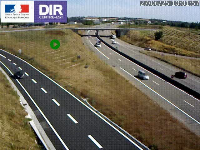 Webcam sur le contournement de Valence, sur la Nationale 7, caméra orientée vers Lyon