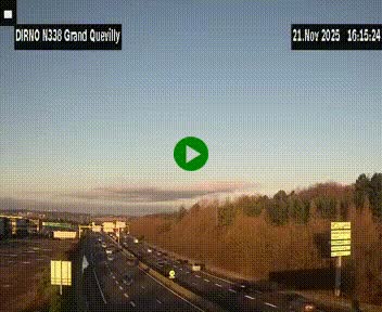 Webcam routière sur N338 à hauteur de Grand-Quevilly en périphérie de Rouen. Vue orientée vers Rouen