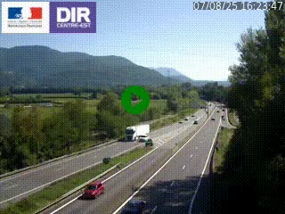 Caméra trafic à Meylan sur la Rocade-Sud de Grenoble en direction d'Aix-en-Provence