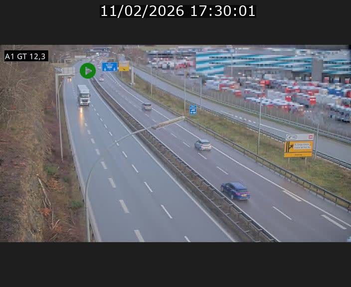 Traffic live webcam Luxembourg Senningerberg - A1 direction Allemagne - BK 12.3