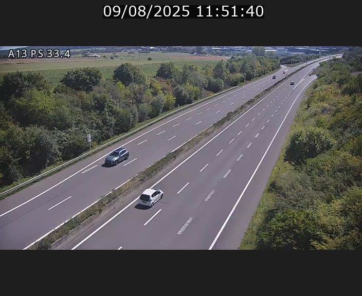 Webcam trafic sur A13 à hauteur de Mondorf-les-Bains en direction d'Altwies