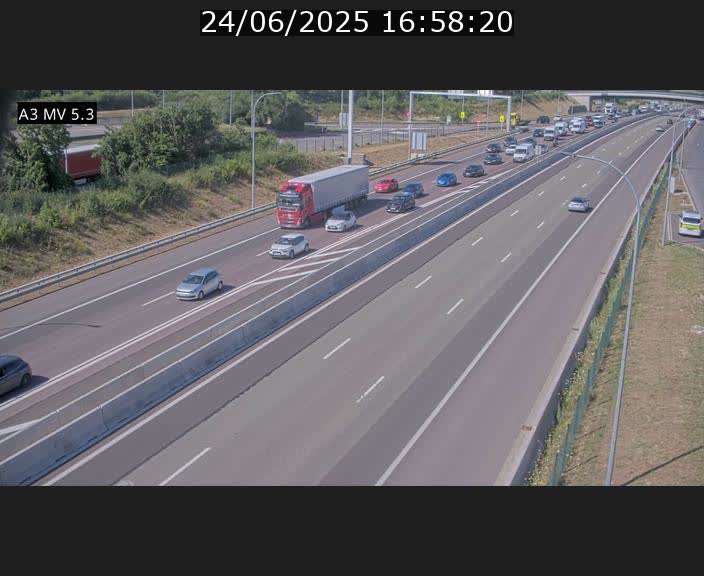 Webcam à l'Aire de Berchem au Luxembourg sur l'A3. Vue orientée vers la France