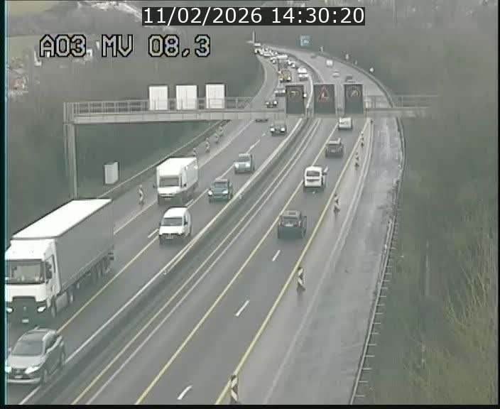 Webcam Autoroute après la Croix de Bettembourg en direction de Luxembourg sur l'A3