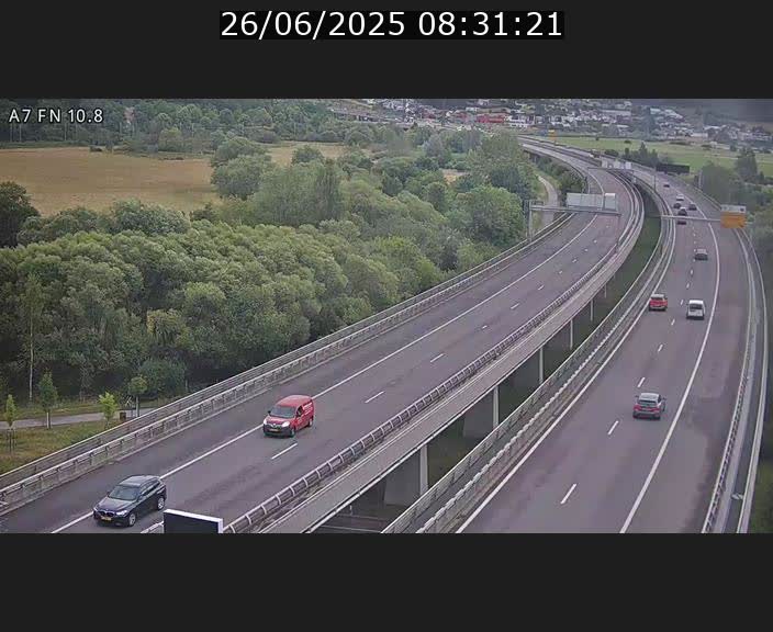 Caméra trafic Luxembourg - A7, Tunnel Gousselerbierg, sortie sud, direction rond-point Lorentzweiler (BK 10.8)