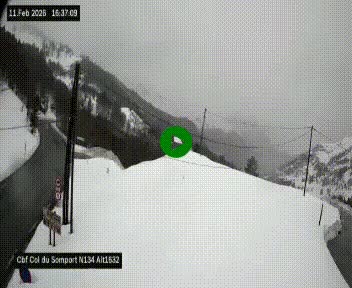 Webcam au col du Somport, côté français, sur la N134, dans les Pyrénées, en direction de l'Espagne, à 1632 mètres d'altitude