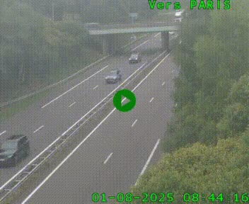 Caméra routière sur l'autoroute A20 au nord de Limoges, à la jonction avec la N520. Vue orientée vers Paris