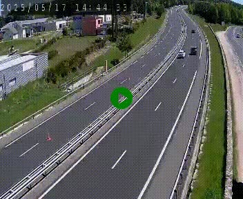Caméra autoroute A75 à hauteur du col du rocher blanc en direction de Montpellier