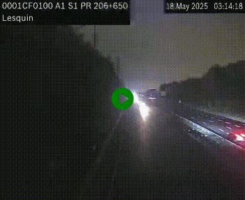 Webcam autoroute A1 à hauteur de Lesquin. Vue orientée vers Lille