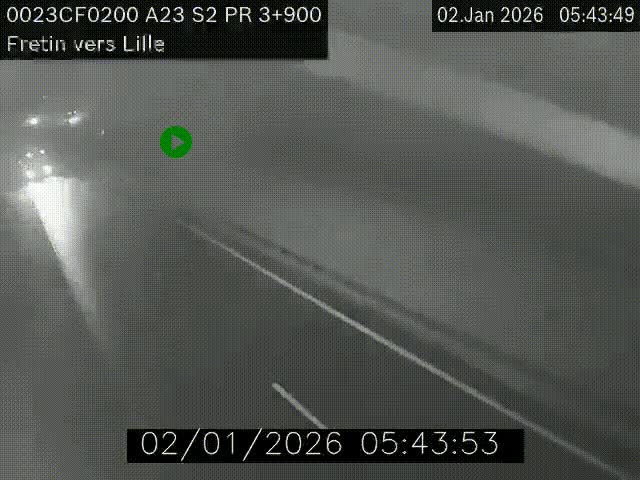 Webcam autoroute A23 à hauteur de Fretin. Vue orientée vers Lille