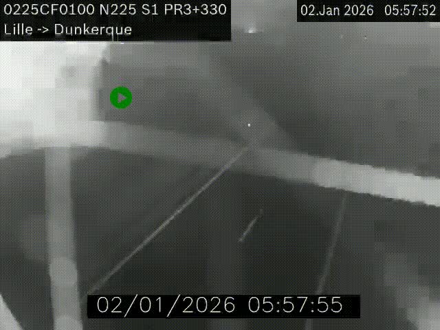Webcam autoroute A25 (N225) à hauteur de Bergues (Bierne). Vue orientée vers Dunkerque.