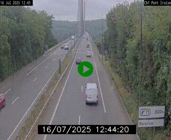 Webcam sur la N165 après le Pont de l'Iroise, à l'entrée de Brest