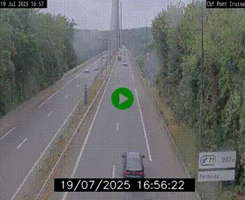 Webcam sur la N165 après le Pont de l'Iroise, à l'entrée de Brest