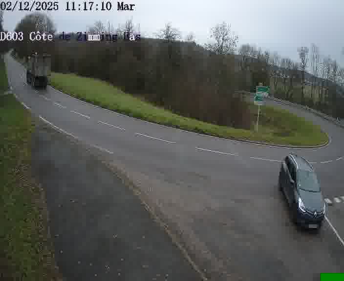 Webcam sur la D603 située dans la Côté de Zimming-bas, dans le virage en demi-tour, à la jonction avec la D74
