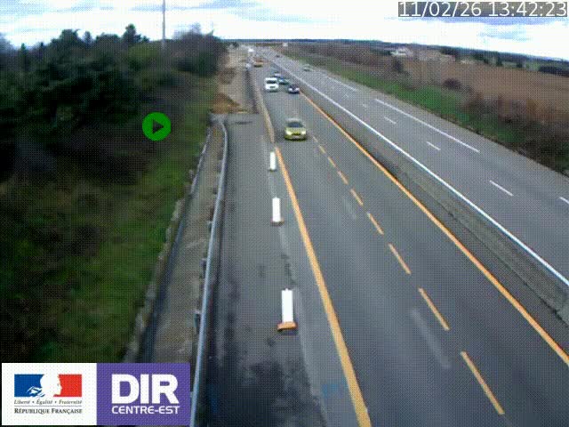 Webcam sur le contournement de Valence, sur la Nationale 7, à la jonction avec la N532, caméra orientée vers Grenoble
