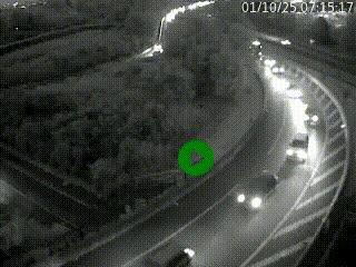 Caméra autoroute à la jonction entre l'A7 et la D301 (Boulevard urbain Sud de Lyon) à Feyzin, au sud de Lyon. Vue orientée vers Mions