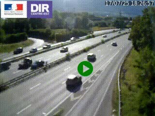 Webcam sur la Nationale 201 à hauteur de la sortie Chambéry-Nord, avant à la jonction entre l'A41 et l'A43, en direction de Lyon