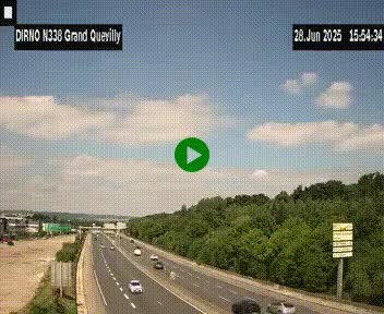 Webcam routière sur N338 à hauteur de Grand-Quevilly en périphérie de Rouen. Vue orientée vers Rouen