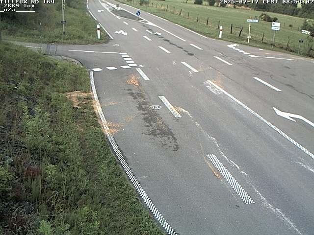 Webcam sur la RD164 à Tilleux. Vue orientée vers Neufchâteau
