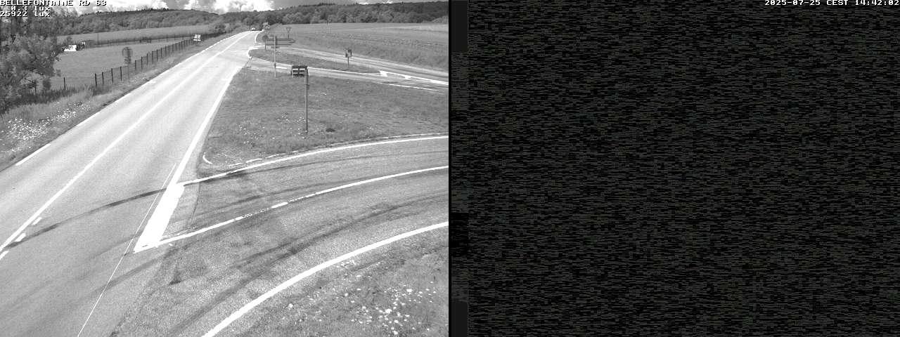 Webcam à Bellefontaine dans les Vosges à 552 mètres d'altitude sur la D63, à la jonction avec la D20A
