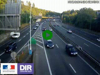 Caméra autoroute sur A6 - Valvert, près de Lyon, en direction de Paris, à hauteur de la sortie 36 Porte du Valvert