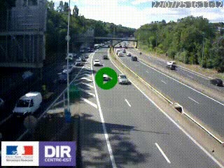 Caméra autoroute sur A6 - Valvert, près de Lyon, en direction de Paris, à hauteur de la sortie 36 Porte du Valvert