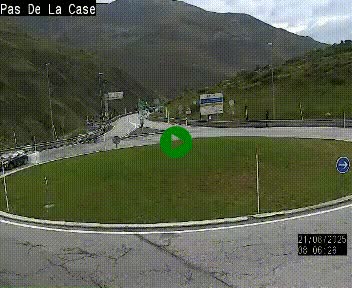 Webcam sur la N22 au niveau du poste frontière entre la France et Andorre à proximité de Pas de la Case à plus de 2000 mètres d'altitude