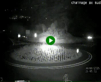Webcam au nord d'Ax-les-Thermes au niveau de l'aire de chaînage de la N20. Vue orientée vers les Pyrénées, en direction de Pas de la Case