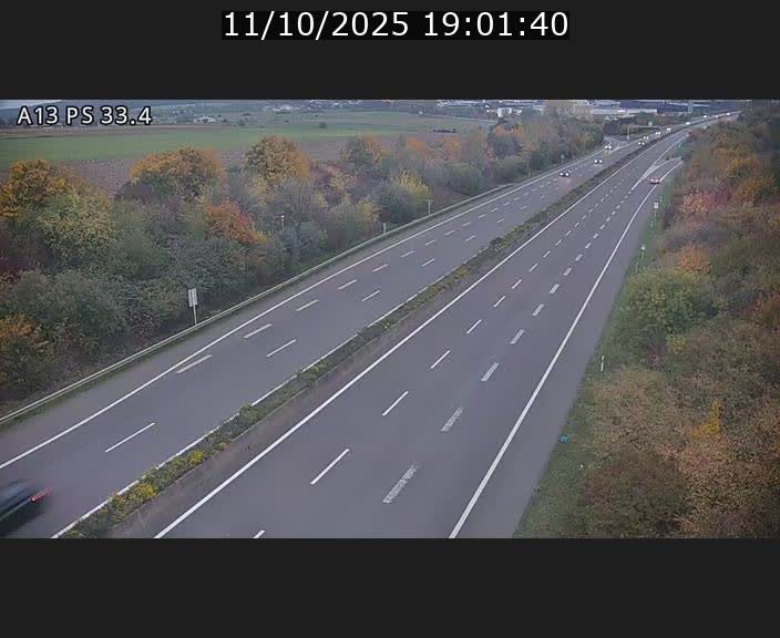 Webcam trafic sur A13 à hauteur de Mondorf-les-Bains en direction d'Altwies