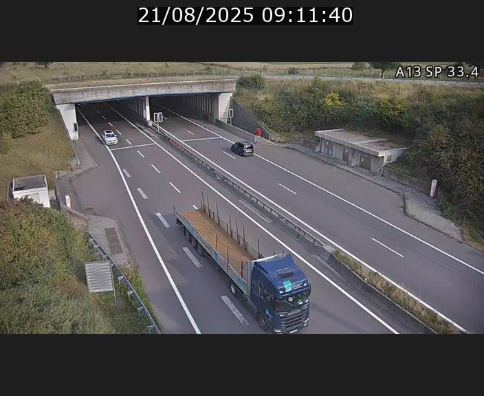 Webcam trafic sur A13 à hauteur d'Altwies en direction de Mondorf-les-bains et en provenance de l'Allemagne