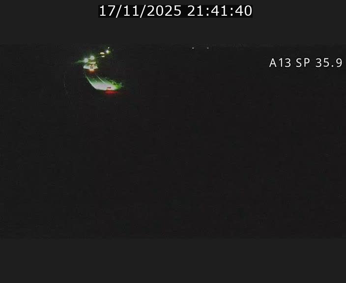 Webcam trafic sur A13 à l'entrée ouest du tunnel Markusbierg à Remerschen. Vue orientée vers Mondorf-les-Bains.