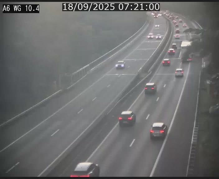 Traffic live webcam Luxembourg Mamer - A6 - BK 10.4 - direction Luxembourg/France/Allemagne