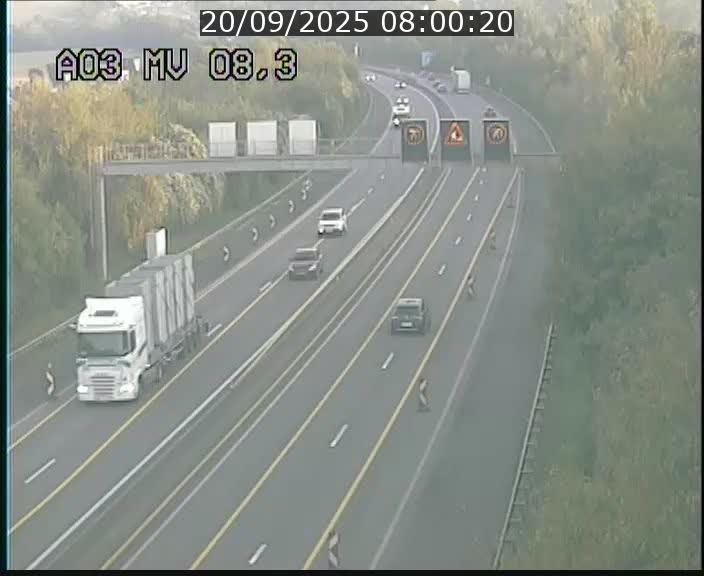 Webcam Autoroute après la Croix de Bettembourg en direction de Luxembourg sur l'A3