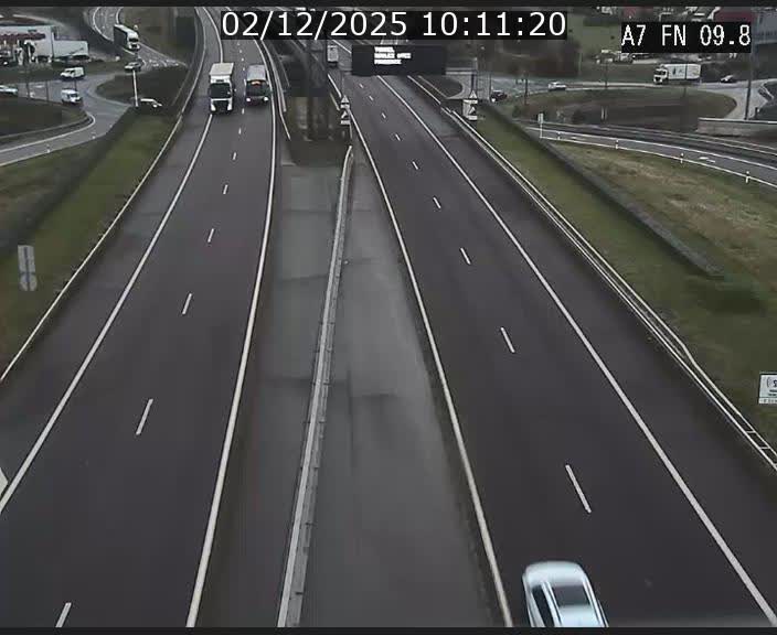 Caméra trafic Luxembourg - A7, Tunnel Gousselerbierg, sortie sud, direction rond-point Lorentzweiler (BK 9.9)